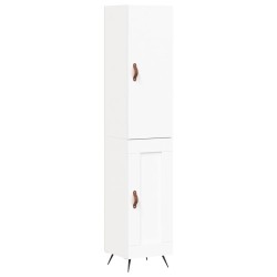 vidaXL Aparador alto madera contrachapada blanco 34,5x34x180 cm