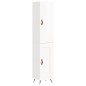 vidaXL Aparador alto madera contrachapada blanco brillo 34,5x34x180 cm