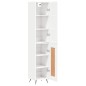 vidaXL Aparador alto madera contrachapada blanco brillo 34,5x34x180 cm