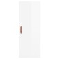 vidaXL Aparador alto madera contrachapada blanco brillo 34,5x34x180 cm