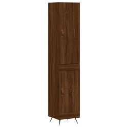 vidaXL Aparador alto madera contrachapada roble marrón 34,5x34x180 cm