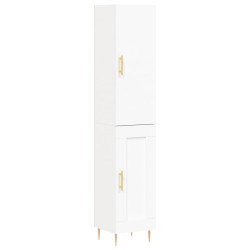 vidaXL Aparador alto madera contrachapada blanco 34,5x34x180 cm