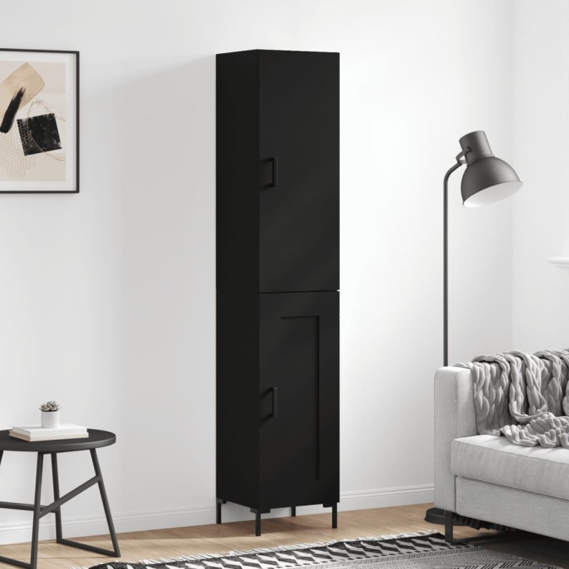 vidaXL Aparador de madera contrachapada negro 34,5x34x180 cm vidaXL Aparador de madera contrachapada negro 34,5x34x180 cm