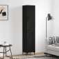 vidaXL Aparador de madera contrachapada negro 34,5x34x180 cm vidaXL Aparador de madera contrachapada negro 34,5x34x180 cm