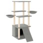 vidaXL Rascador para gatos con postes de sisal gris claro 133 cm vidaXL Rascador para gatos con postes de sisal gris claro 133 cm