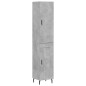 vidaXL Aparador de madera contrachapada gris hormigón 34,5x34x180 cm vidaXL Aparador de madera contrachapada gris hormigón 34,5x34x180 cm