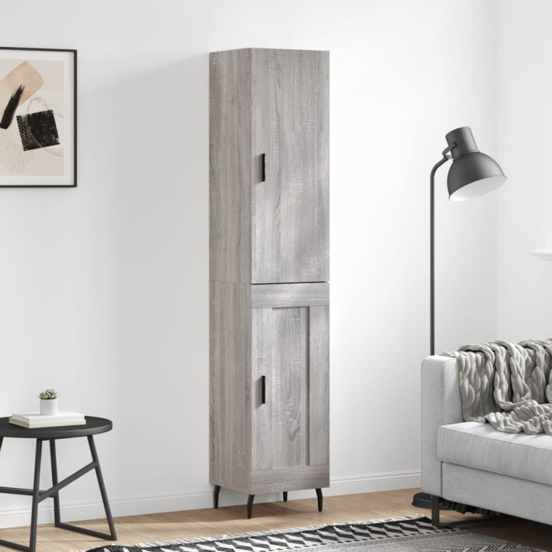 vidaXL Aparador alto madera contrachapada gris Sonoma 34,5x34x180 cm vidaXL Aparador alto madera contrachapada gris Sonoma 34,5x34x180 cm
