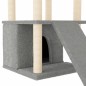 vidaXL Rascador para gatos con postes de sisal gris claro 133 cm vidaXL Rascador para gatos con postes de sisal gris claro 133 cm