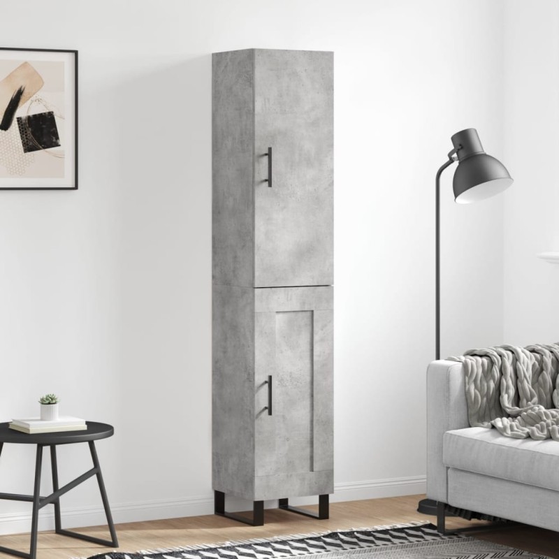 vidaXL Aparador de madera contrachapada gris hormigón 34,5x34x180 cm vidaXL Aparador de madera contrachapada gris hormigón 34,5x34x180 cm