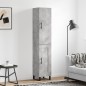 vidaXL Aparador de madera contrachapada gris hormigón 34,5x34x180 cm vidaXL Aparador de madera contrachapada gris hormigón 34,5x34x180 cm
