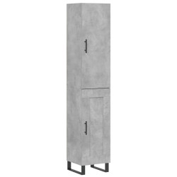 vidaXL Aparador de madera contrachapada gris hormigón 34,5x34x180 cm