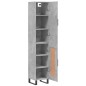 vidaXL Aparador de madera contrachapada gris hormigón 34,5x34x180 cm vidaXL Aparador de madera contrachapada gris hormigón 34,5x34x180 cm