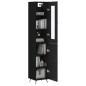 vidaXL Aparador de madera contrachapada negro 34,5x34x180 cm vidaXL Aparador de madera contrachapada negro 34,5x34x180 cm