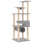 vidaXL Rascador para gatos con postes de sisal gris claro 141 cm vidaXL Rascador para gatos con postes de sisal gris claro 141 cm