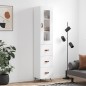 vidaXL Aparador alto madera contrachapada blanco 34,5x34x180 cm vidaXL Aparador alto madera contrachapada blanco 34,5x34x180 cm