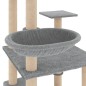 vidaXL Rascador para gatos con postes de sisal gris claro 141 cm vidaXL Rascador para gatos con postes de sisal gris claro 141 cm