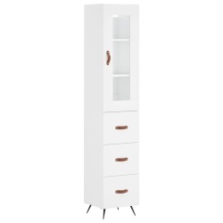 vidaXL Aparador alto madera contrachapada blanco 34,5x34x180 cm