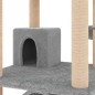 vidaXL Rascador para gatos con postes de sisal gris claro 141 cm vidaXL Rascador para gatos con postes de sisal gris claro 141 cm