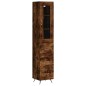vidaXL Aparador de madera contrachapada roble ahumado 34,5x34x180 cm vidaXL Aparador de madera contrachapada roble ahumado 34,5x34x180 cm