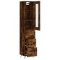 vidaXL Aparador de madera contrachapada roble ahumado 34,5x34x180 cm vidaXL Aparador de madera contrachapada roble ahumado 34,5x34x180 cm