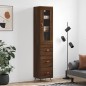 vidaXL Aparador alto madera contrachapada roble marrón 34,5x34x180 cm vidaXL Aparador alto madera contrachapada roble marrón 34,5x34x180 cm