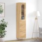 vidaXL Aparador de madera contrachapada roble Sonoma 34,5x34x180 cm