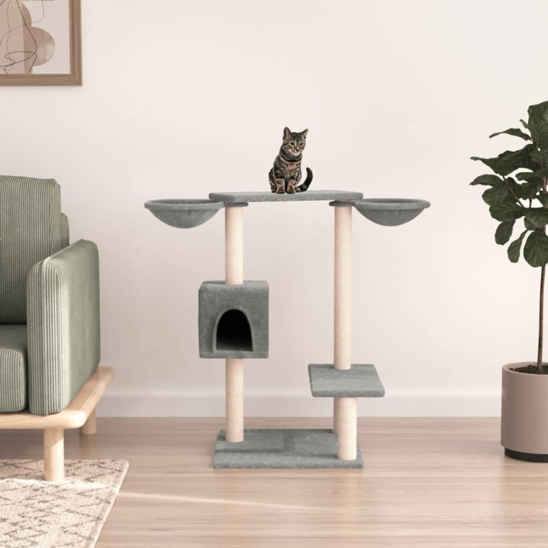 vidaXL Rascador para gatos con postes gris claro 82 cm vidaXL Rascador para gatos con postes gris claro 82 cm