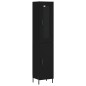 vidaXL Aparador de madera contrachapada negro 34,5x34x180 cm