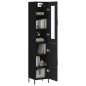 vidaXL Aparador de madera contrachapada negro 34,5x34x180 cm