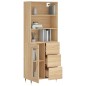 vidaXL Aparador alto madera contrachapada color roble 69,5x34x180 cm