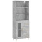 vidaXL Aparador alto madera contrachapada gris hormigón 69,5x34x180 cm vidaXL Aparador alto madera contrachapada gris hormigón 69,5x34x180 cm