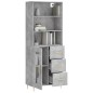 vidaXL Aparador alto madera contrachapada gris hormigón 69,5x34x180 cm vidaXL Aparador alto madera contrachapada gris hormigón 69,5x34x180 cm