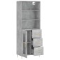 vidaXL Aparador alto madera contrachapada gris hormigón 69,5x34x180 cm vidaXL Aparador alto madera contrachapada gris hormigón 69,5x34x180 cm