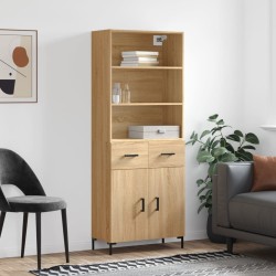vidaXL Aparador alto madera contrachapada color roble 69,5x34x180 cm