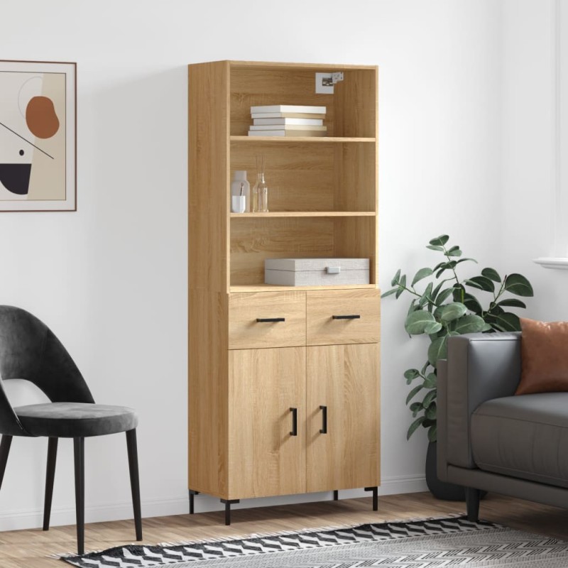vidaXL Aparador alto madera contrachapada color roble 69,5x34x180 cm vidaXL Aparador alto madera contrachapada color roble 69,5x34x180 cm