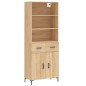 vidaXL Aparador alto madera contrachapada color roble 69,5x34x180 cm vidaXL Aparador alto madera contrachapada color roble 69,5x34x180 cm