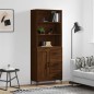 vidaXL Aparador alto madera contrachapada marrón roble 69,5x34x180 cm vidaXL Aparador alto madera contrachapada marrón roble 69,5x34x180 cm