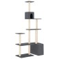 vidaXL Rascador para gatos con postes de sisal gris oscuro 180 cm