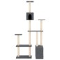 vidaXL Rascador para gatos con postes de sisal gris oscuro 180 cm