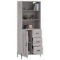 vidaXL Aparador alto madera contrachapada gris sonoma 69,5x34x180 cm vidaXL Aparador alto madera contrachapada gris sonoma 69,5x34x180 cm