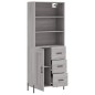 vidaXL Aparador alto madera contrachapada gris sonoma 69,5x34x180 cm vidaXL Aparador alto madera contrachapada gris sonoma 69,5x34x180 cm