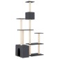 vidaXL Rascador para gatos con postes de sisal gris oscuro 180 cm