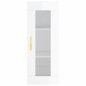 vidaXL Aparador alto madera contrachapada blanco brillo 34,5x34x180 cm