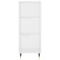 vidaXL Aparador alto madera contrachapada blanco brillo 34,5x34x180 cm