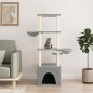 vidaXL Rascador para gatos con postes de sisal gris claro 147 cm vidaXL Rascador para gatos con postes de sisal gris claro 147 cm