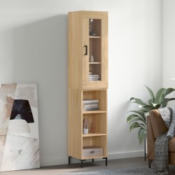 vidaXL Aparador de madera contrachapada roble Sonoma 34,5x34x180 cm