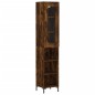 vidaXL Aparador de madera contrachapada roble ahumado 34,5x34x180 cm vidaXL Aparador de madera contrachapada roble ahumado 34,5x34x180 cm
