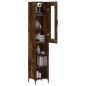 vidaXL Aparador de madera contrachapada roble ahumado 34,5x34x180 cm vidaXL Aparador de madera contrachapada roble ahumado 34,5x34x180 cm