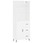 vidaXL Aparador alto madera contrachapada blanco 69,5x34x180 cm