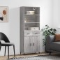 vidaXL Aparador alto madera contrachapada gris sonoma 69,5x34x180 cm vidaXL Aparador alto madera contrachapada gris sonoma 69,5x34x180 cm